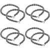 ULTECHNOVO 8 Pezzi Cinghie Elastiche con Ganci Metallici Regolabili | Lega di Alluminio e Filato di Poliestere, per Pantaloni da Lavoro e Sport Invernali, Finitura Grigio Chiaro