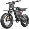 Snokco Bicicletta elettrica per adulti R700, 52 V 25 Ah, batteria rimovibile, autonomia 60-120 km, cerchi da 20 pollici, freni idraulici, doppia sospensione