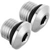 TOYANDONA 2pcs ARA Regolatore Argento Rame 3/8-24 Spina Porta Bassa | Vite di chiusura filettata di precisione, finitura lucida a specchio, resistente alla corrosione, per subacquei tecnici e