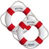 Garrrdenfurni 2 anelli salvagente, anello di sicurezza per piscina da 20,3 cm, con corda perimetrale, dispositivo di galleggiamento portatile leggero e lanciabile, decorazione mediterranea per piscina, lago, fiume