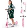WAYPLUS Monopattino per Bambini, Cuscinetti ABEC-9 - Regolabile da 78 a 94 cm, Pieghevole, Cinghia da Trasporto - Sterzo a Inclinazione e Freno a Pedale Posteriore - per Bambini e Adulti fino a 108 kg