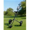 Xisulay Carrello da golf a 2 ruote, carrelli a spinta per sacche da golf, carrello pieghevole a 2 ruote con freno a piede, carrello pieghevole portatile ad apertura rapida da golf, carrello