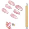 AYBUY Magnete per Unghie, Cat Eye Magnet, Doppia Testa | 3D Magnetic Cats Occhi Polacco Polish Magnete Penna Chiodo, DIY Nail Art Tool Uso, Uso Casa & Salone, Giallo