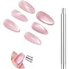 AYBUY Magnete per Unghie, Cat Eye Magnet, Doppia Testa | 3D Magnetic Cats Occhi Polacco Polish Magnete Penna Chiodo, DIY Nail Art Tool Uso, Uso Casa & Salone, Argento