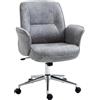 Vinsetto Sedia da Ufficio Ergonomica Dondolo 65x70x96-106cm Grigio Chiaro | Altezza Regolabile, Rivestimento in Microfibra