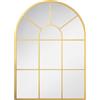 HOMCOM Specchio da Parete Moderno ad Arco con Cornice, 70x50 cm Oro | Specchio Camera da Letto a Muro con Ganci, per Soggiorno e Ingresso, in Vetro e Metallo