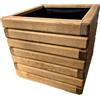 HolzGarden Fioriera in Legno con Tessuto Non Tessuto 40x40x40 cm cm Legno Massello Impregnato Colore Pino Vaso da Esterno per Giardino Balcone e Terrazza, Resistente alle Intemperie, 41L