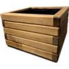 HolzGarden Fioriera in Legno con Tessuto Non Tessuto 40x30x40 cm cm Legno Massello Impregnato Colore Pino Vaso da Esterno per Giardino Balcone e Terrazza, Resistente alle Intemperie, 29L