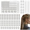 Kieswan 100 pezzi dreadlocks gioielli vichinghi per capelli in argento, anelli per capelli in metallo per trecce, forcine regolabili per capelli, accessori per la decorazione