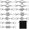 Eowppue Set di 12 pezzi di fibbia di collegamento fai da te braccialetto collana con diamante aragosta fibbia gioielli, gioielli fibbia di bloccaggio estensore, utilizzato per realizzare vari stili di