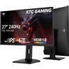 KTC Monitor Gaming 240Hz 27 Pollici FHD@240Hz Supporto regolabile Pannello IPS