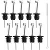 Incutex 10x Beccucci Acciaio Inossidabile con Coperchio e 1x Spazzola per la Pulizia, Versatore, Dosatore, Tappo Bottiglia per Liquori, Vino, Olio, Aceto