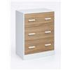 - Cassettiera in pannello truciolare 3 cassetti 60x34x75 cm bianco