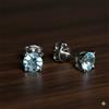 925 Sterling Silver Acquamarina Taglio Rotondo Gemma 925 Sterling Silver Da Design Orecchini a Lobo