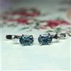 925 Sterling Silver Svizzero Blu Topazio Pietra Ovale 925 Argento Massiccio Donna Design Orecchini
