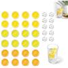 CQXSYTBN Fette di Limone Artificiali Decorative con Cubetti di Ghiaccio, Set da 32 | Per Decorazioni Cucina, Per Bar, Per Feste, Per Artigianato Creativo