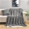 YUSOKI Coperta double-face in finta pelliccia (senza cuscini), morbida, soffice, confortevole, calda, per divano, letto, sedia, camera da letto, per uomini e ragazzi, idea regalo (grigio, 127 x 160