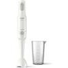 Philips Frullatore ad immersione HR2531/00, Daily collection, 650W, Bianco, Tecnologia ProMix, 1 impostazione di velocità, campana antischizzo, barra in plastica, bicchiere