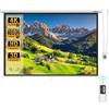 Todeco Schermo Motorizzato 84 Pollici, Elettrico con Telecomando | Regolabile in altezza, telecomando e comando a parete, formato 4:3/16:9, 4K Full HD e 3D, montaggio a parete o soffitto