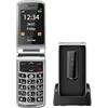 beafon, SL495, Silverline, custodia pieghevole, telefono cellulare con pulsante di emergenza SOS, telefono cellulare, display TFT da 2,4, fotocamera