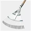 Agef Rastrello da giardino con 21 denti zincati regolabili e manico in faggio, 130 cm