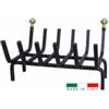 Brucialegna lineare per caminetti larghezza 60 cm con pomoli in ottone