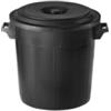 Bidone per immondizie con coperchio da 50 litri nero