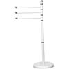 Decor Bagno Porta asciugamani con 3 barre per bagno in acciaio bianco, 48,5x28x91 cm