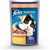 Purina Felix sensations, salmone in gelatina con gamberetti 20x100gr.
