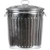 Bidone zincato 35 l con coperchio inossidabile