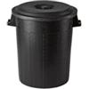 Bidone per immondizie con coperchio da 100 litri - nero.