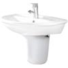 Rak Ceramics Semicolonna in ceramica bianco per lavabo sospeso serie fiore.