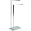 Decor Bagno Porta asciugamani in metallo con base in vetro, 36x20x80 cm.