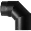 Tubo curva 90° legna nero smaltato, 150 mm