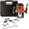 Black+Decker Elettrofresatrice 1200 w in valigetta con 6 frese - black decker kw1200eka-qs.