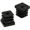 Puntali interni alettati quadri neri Ø 25 x 25 mm. con foro filettato 4 pz.