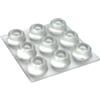 Paracolpi adesivi tondi trasparenti Ø 22,3 mm. - spessore 10,1 mm. - 9 pz.