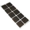 Feltrini adesivi quadrati - 20 x 20 mm. - marrone - 10 pz.