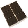 Feltrini adesivi rettangolari 25 x 35 mm. - marrone - 6 pz.