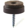 Scivoli in feltro tondi con vite Ø 20 mm. - marrone - 8 pz.