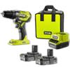 Ryobi Kit valigetta trapano avvitatore a percussione a batteria ryobi r18pd5-220s 2 batterie 18v 2ah e caricabatterie