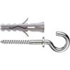 Tasselli in nylon Ø 6 x 30 senza collarino con occhiolo aperto 12 pz.