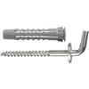 Tasselli universali a 4 settori Ø 6 x 30 con gancio corto a vite 25 pz.