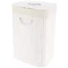Porta biancheria rettangolare in bamboo - bianco.
