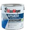 Smalto all'acqua acril-poliuretanico max meyer brillante colore marrone, 2 litri