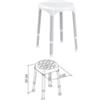 K Design Sgabello da doccia regolabile, tondo