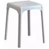K Design Sgabello da bagno quadrato, bianco