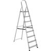 Scala alluminio essenza everest con 8 gradini e portata massima 150 kg, 134x51x215 cm