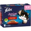 Purina Felix le ghiottonerie junior manzo e pollo, 12x85 gr