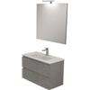 Decor Bagno Mobile bagno leonardo grigio effetto cemento 80 cm